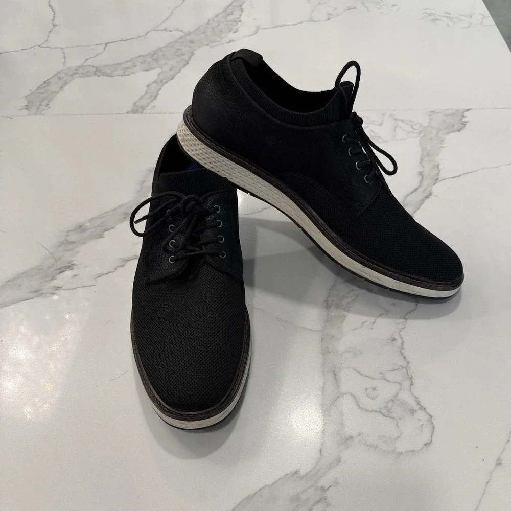 Vince Shoes Mens‎ Size 12 Black Leather Lace Up Casual Sneakers VY-EERO